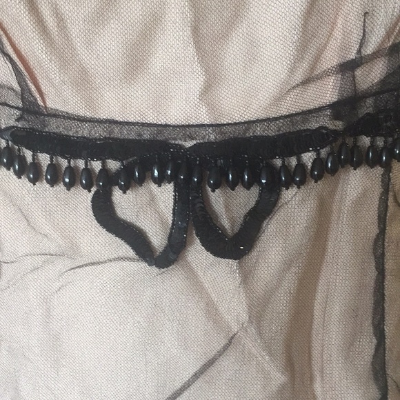 Marc Jacobs black & neutral raw edge beaded y1k vintage top 4 - Picture 2 of 4